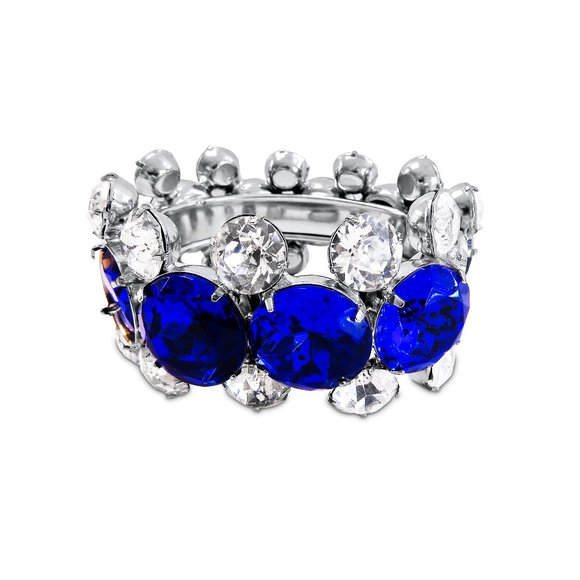 Vintage David Mandel 14k Diamond Sapphire Bangle Cuff Bracelet - Picture 3 of 4